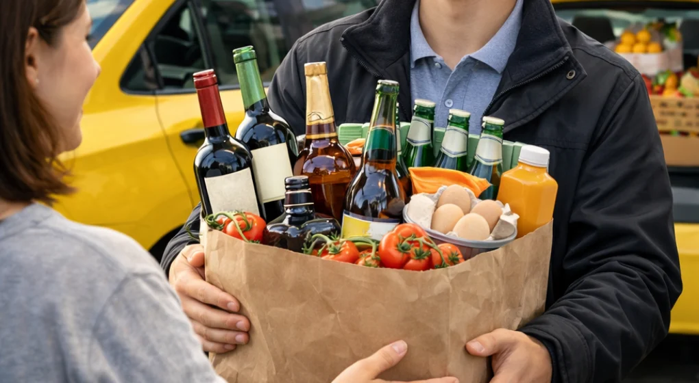 Podawanie zakupów kobiecie